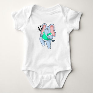 Elephant as Soccer player with Soccer.PNG Baby Bodysuit
