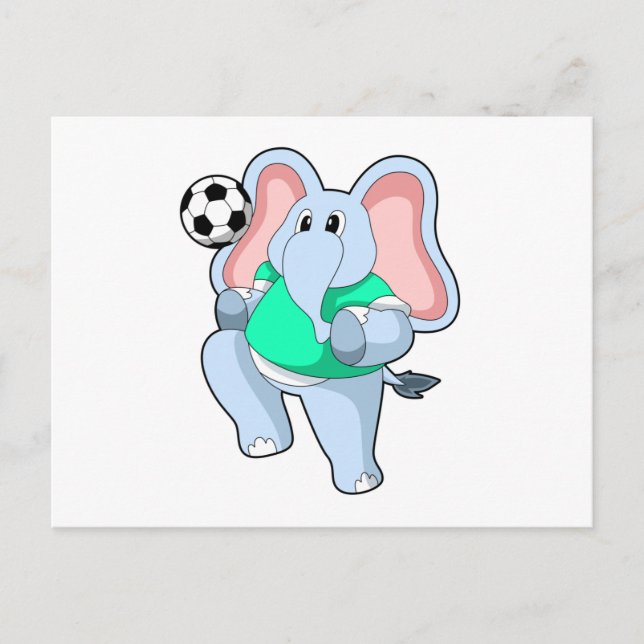Elephant as Soccer player with Soccer.PNG Postcard (Front)