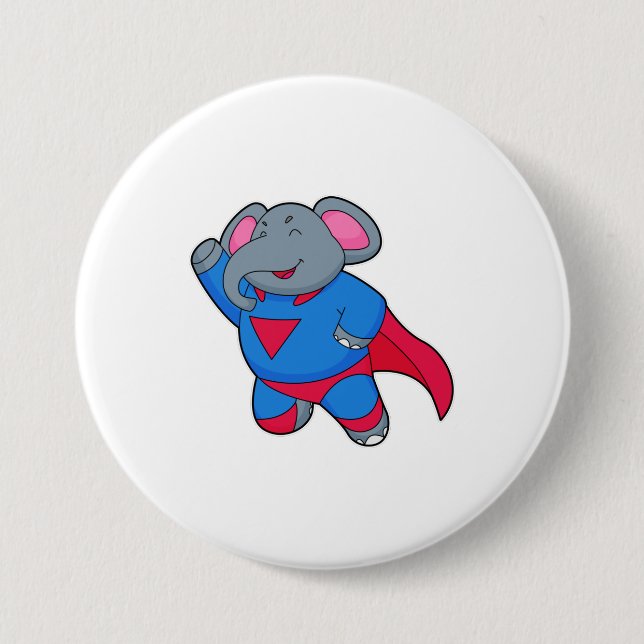 Elephant as Superhero 7.5 Cm Round Badge (Front)