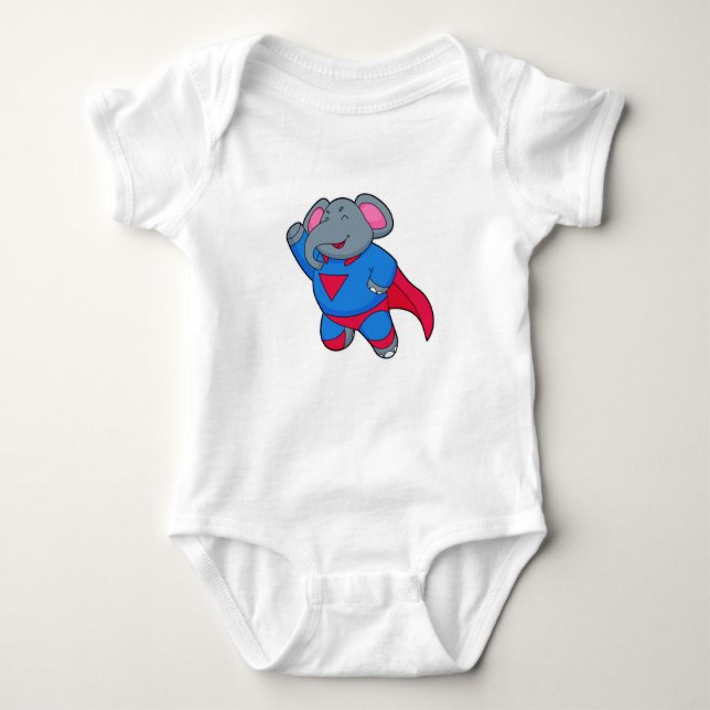 Elephant as Superhero Baby Bodysuit (Front)