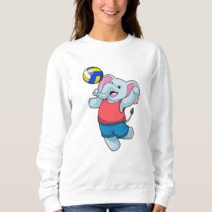 Elephant as Volleyball player with Volleyball Sweatshirt