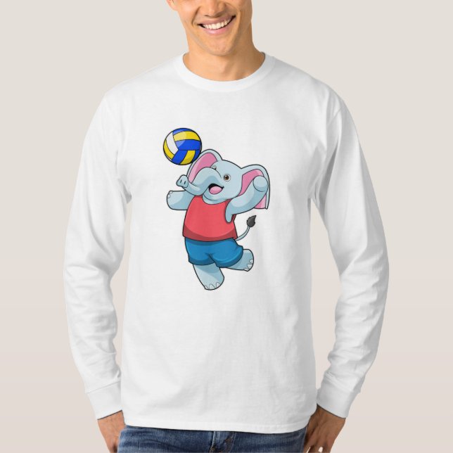 Elephant as Volleyball player with Volleyball T-Shirt (Front)