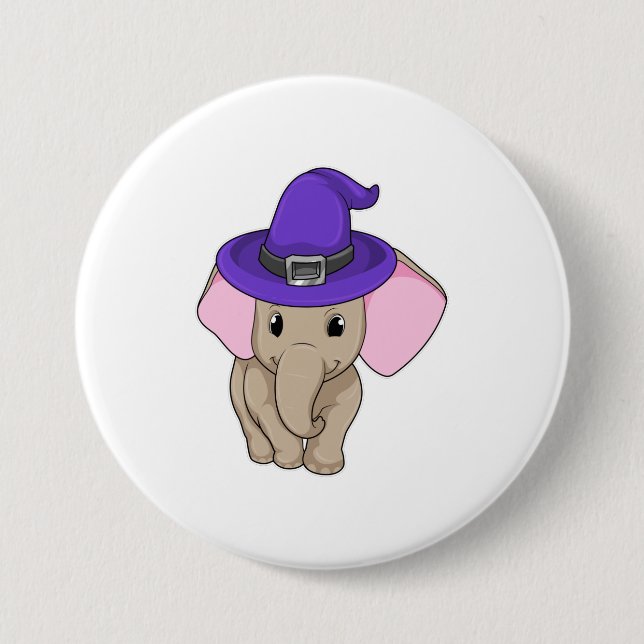 Elephant as Wizard 7.5 Cm Round Badge (Front)
