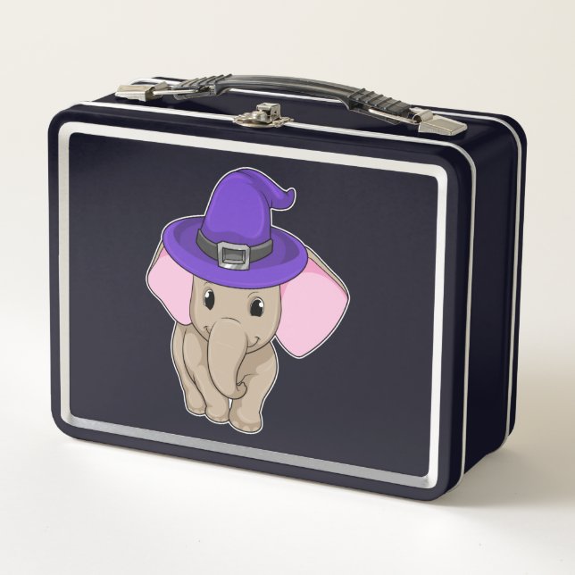 Elephant as Wizard Metal Lunch Box (Front)