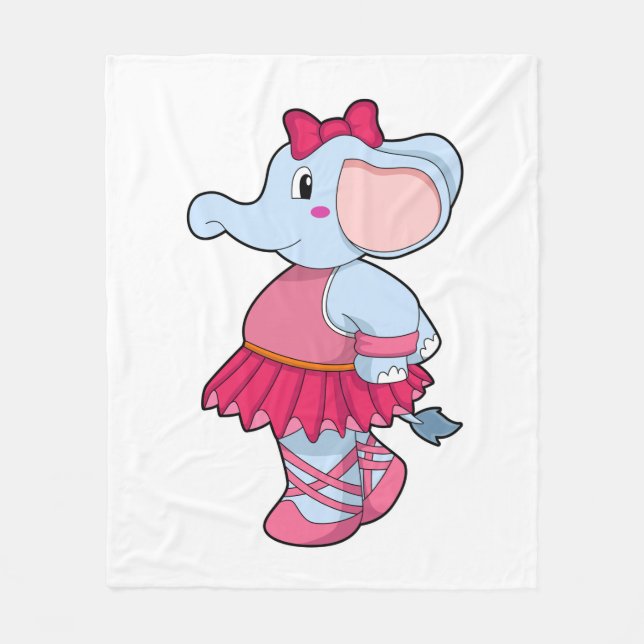 Elephant at Ballet with Skirt Fleece Blanket (Front)