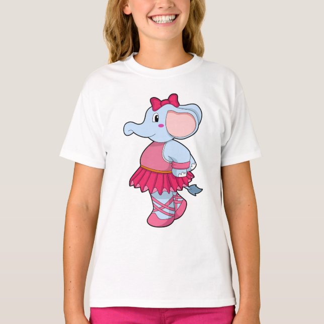 Elephant at Ballet with Skirt T-Shirt (Front)