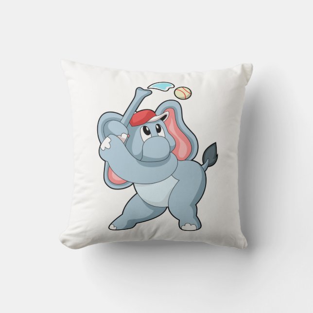 Elephant at Baseball Cushion (Front)
