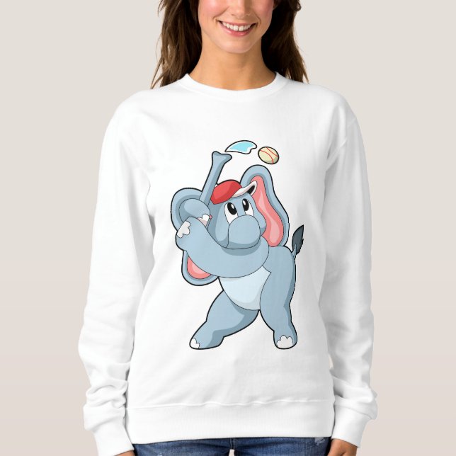 Elephant at Baseball Sweatshirt (Front)
