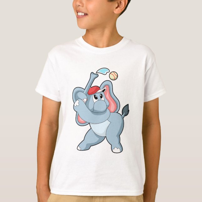 Elephant at Baseball T-Shirt (Front)