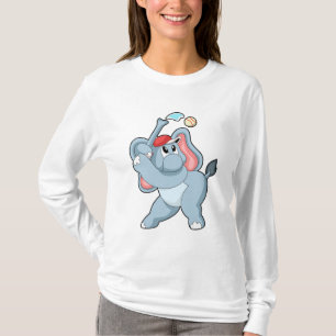 Elephant at Baseball T-Shirt