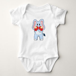 Elephant at Boxing with Boxing gloves Baby Bodysuit