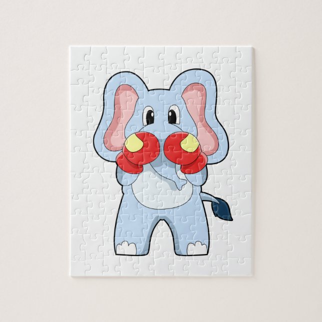 Elephant at Boxing with Boxing gloves Jigsaw Puzzle (Vertical)