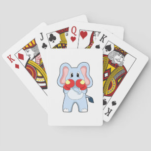 Elephant at Boxing with Boxing gloves Playing Cards