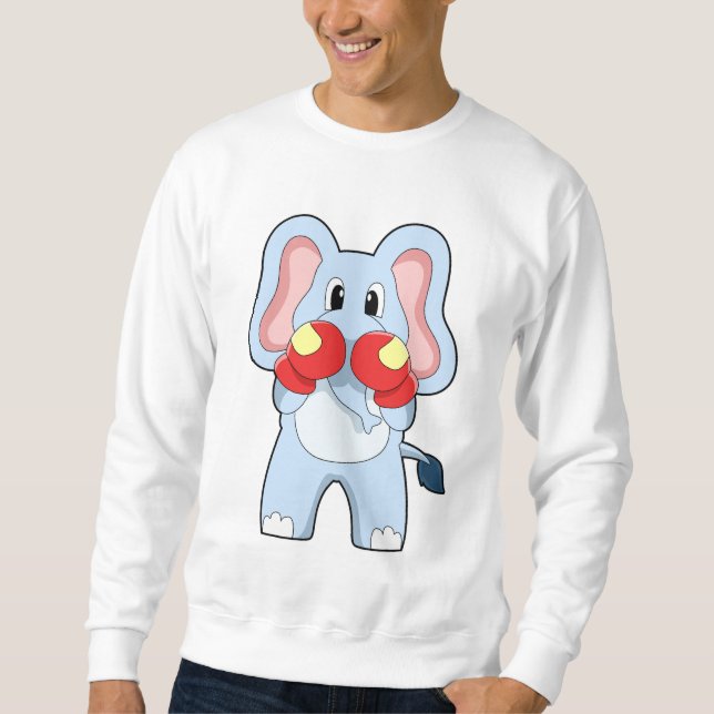 Elephant at Boxing with Boxing gloves Sweatshirt (Front)
