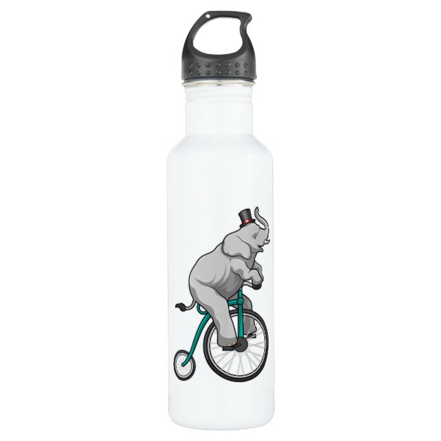 Elephant at Circus with Bicycle 710 Ml Water Bottle (Front)