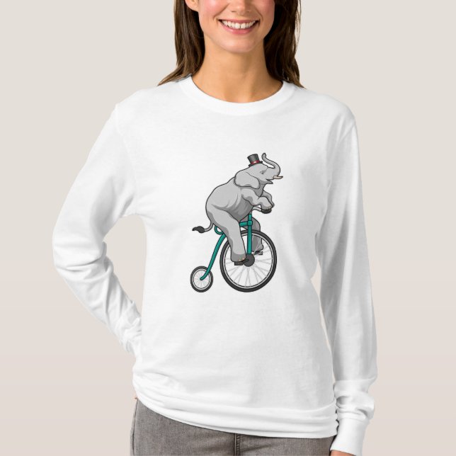 Elephant at Circus with Bicycle T-Shirt (Front)