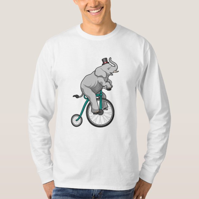 Elephant at Circus with Bicycle T-Shirt (Front)