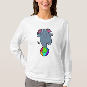 Elephant at Circus with Circus ball T-Shirt