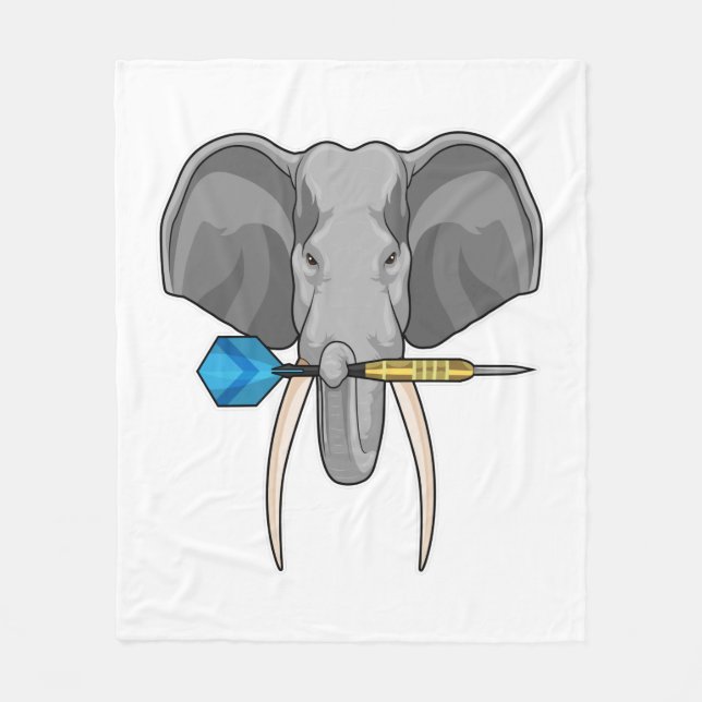 Elephant at Darts with Dart Fleece Blanket (Front)