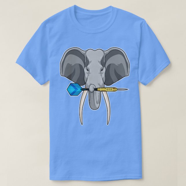 Elephant at Darts with Dart T-Shirt (Design Front)