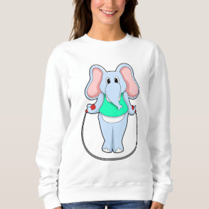 Elephant at Fitness with Skipping rope.PNG Sweatshirt