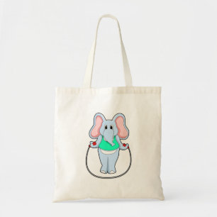 Elephant at Fitness with Skipping rope.PNG Tote Bag