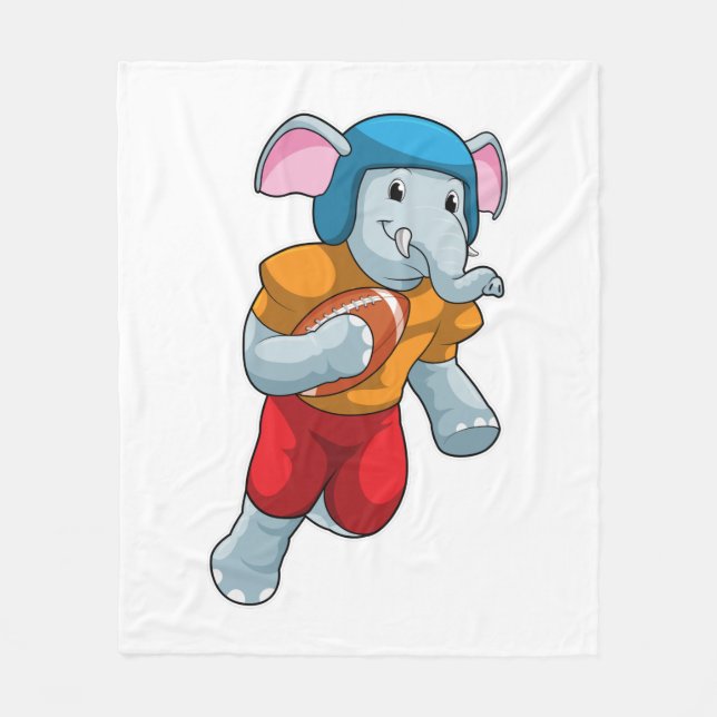 Elephant at Football Sports Fleece Blanket (Front)