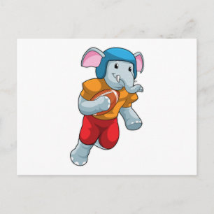 Elephant at Football Sports Postcard