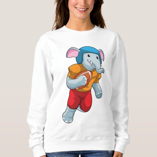 Elephant at Football Sports Sweatshirt (Front)