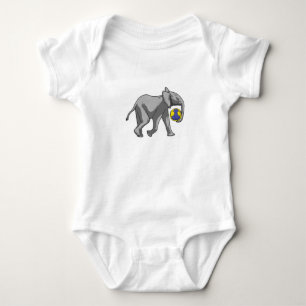 Elephant at Handball Sports Baby Bodysuit