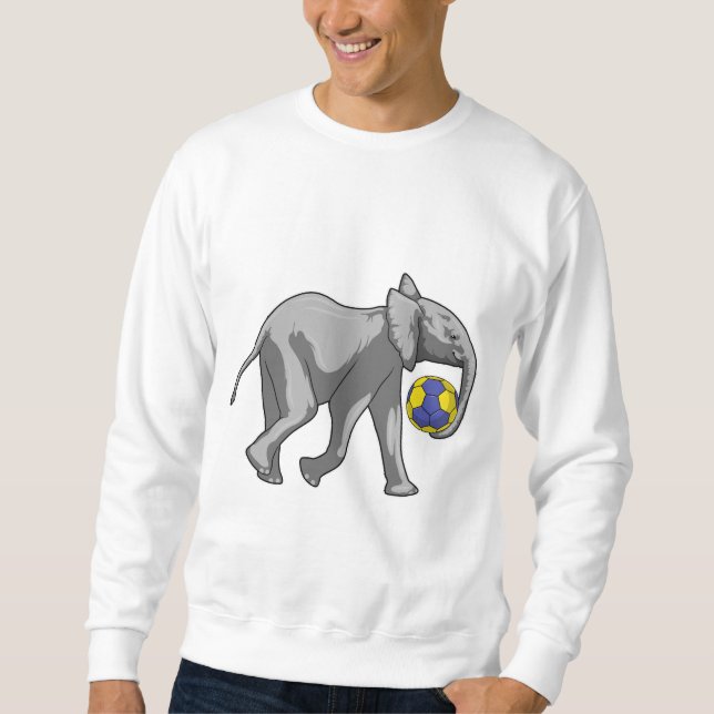 Elephant at Handball Sports Sweatshirt (Front)