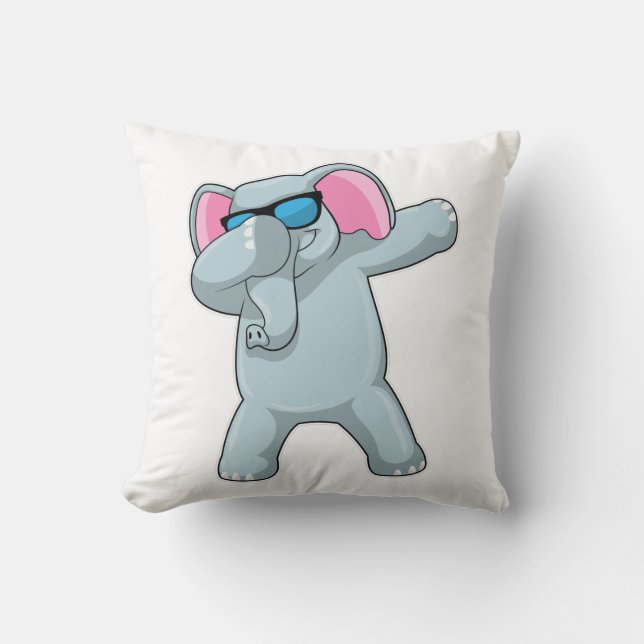Elephant at Hip Hop Dance Dab Cushion (Front)