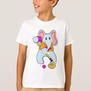 Elephant at Hockey with Hockey bat T-Shirt