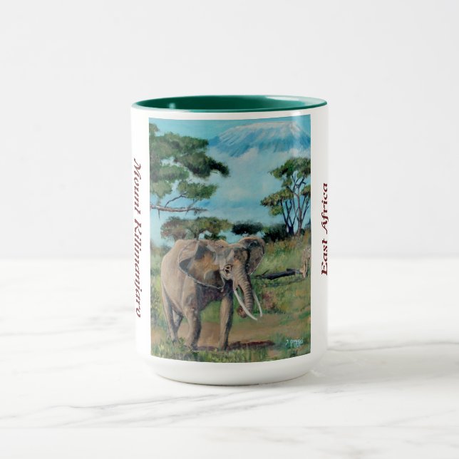 Elephant at Mount Kilimanjaro - Mug (Center)