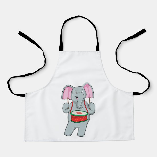 Elephant at Music with Drum Apron (Front)