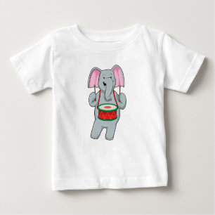 Elephant at Music with Drum Baby T-Shirt