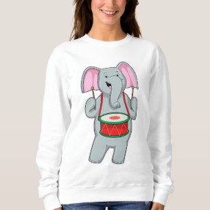 Elephant at Music with Drum Sweatshirt