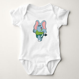 Elephant at Running Baby Bodysuit