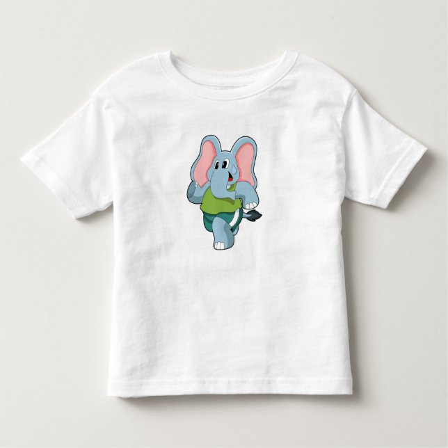 Elephant at Running Toddler T-Shirt (Front)