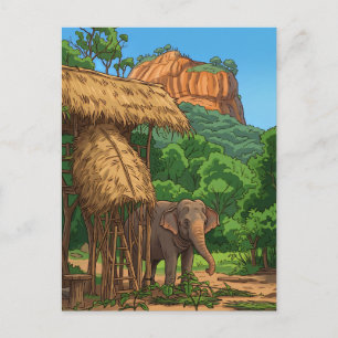 Elephant at Sigiriya postcard
