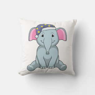 Elephant at Sleeping with Night cap Cushion