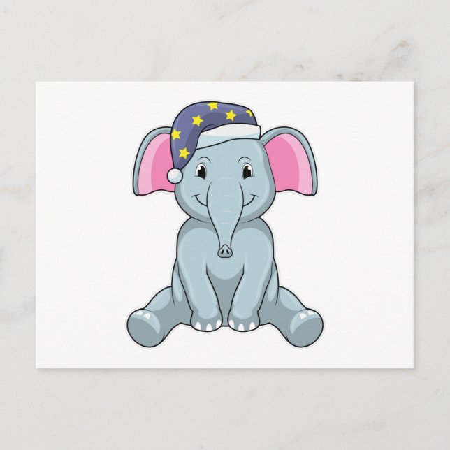 Elephant at Sleeping with Night cap Postcard (Front)