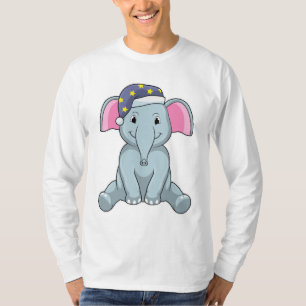 Elephant at Sleeping with Night cap T-Shirt