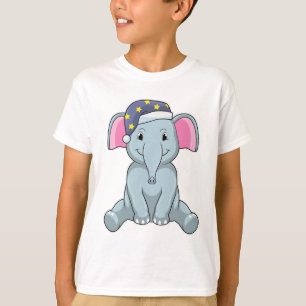Elephant at Sleeping with Night cap T-Shirt