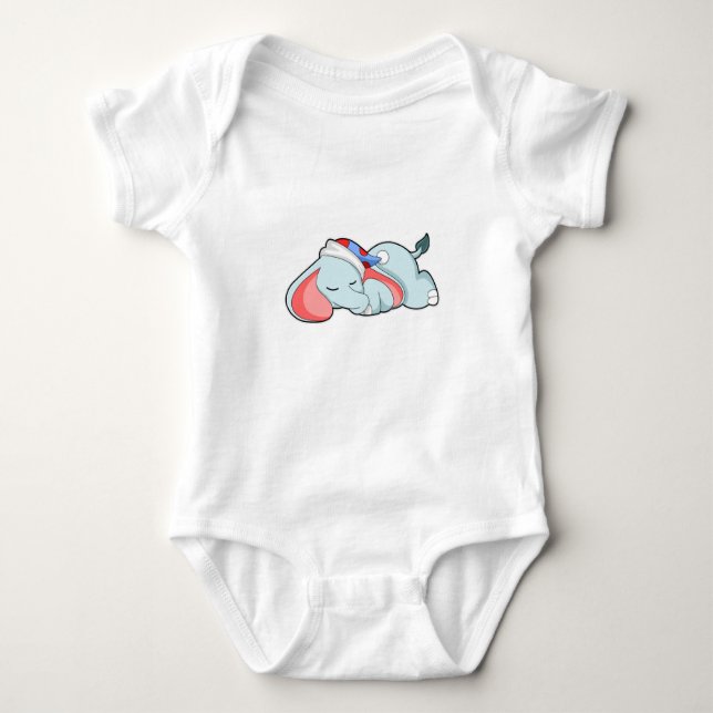 Elephant at Sleeping with Sleepyhead Baby Bodysuit (Front)