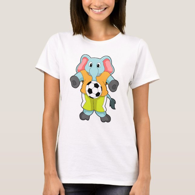 Elephant at Soccer Sports T-Shirt (Front)