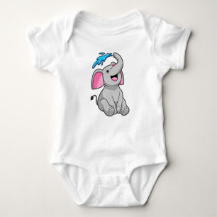 Elephant at Splash with Water Baby Bodysuit