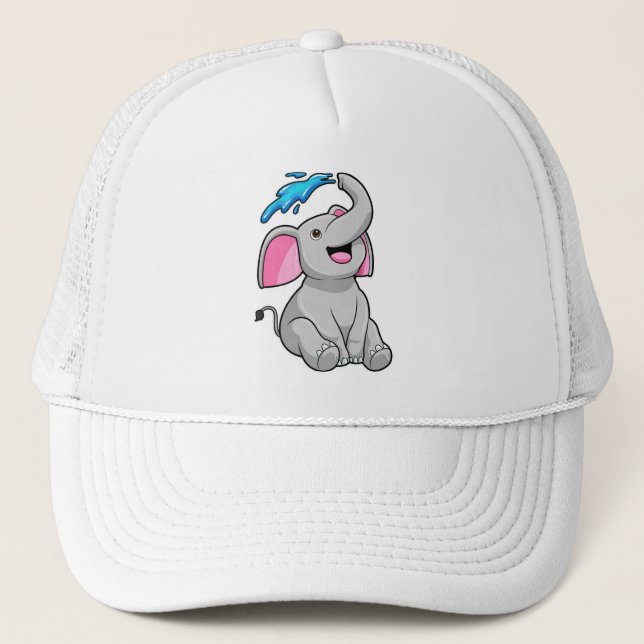 Elephant at Splash with Water Trucker Hat (Front)