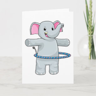 Elephant at Sports with Fitness tires Card