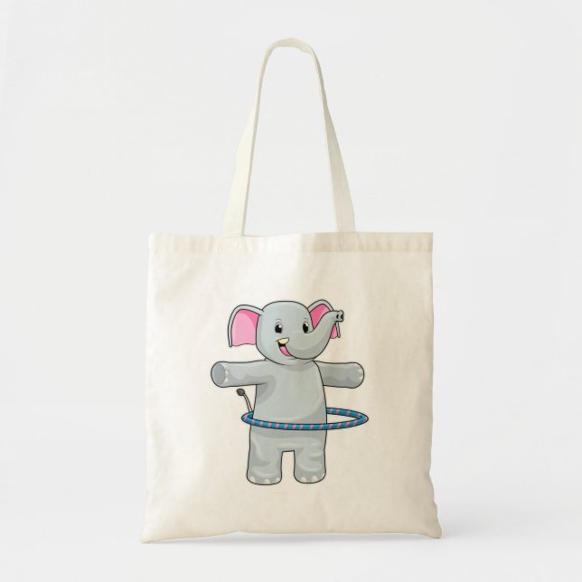 Elephant at Sports with Fitness tires Tote Bag (Front)